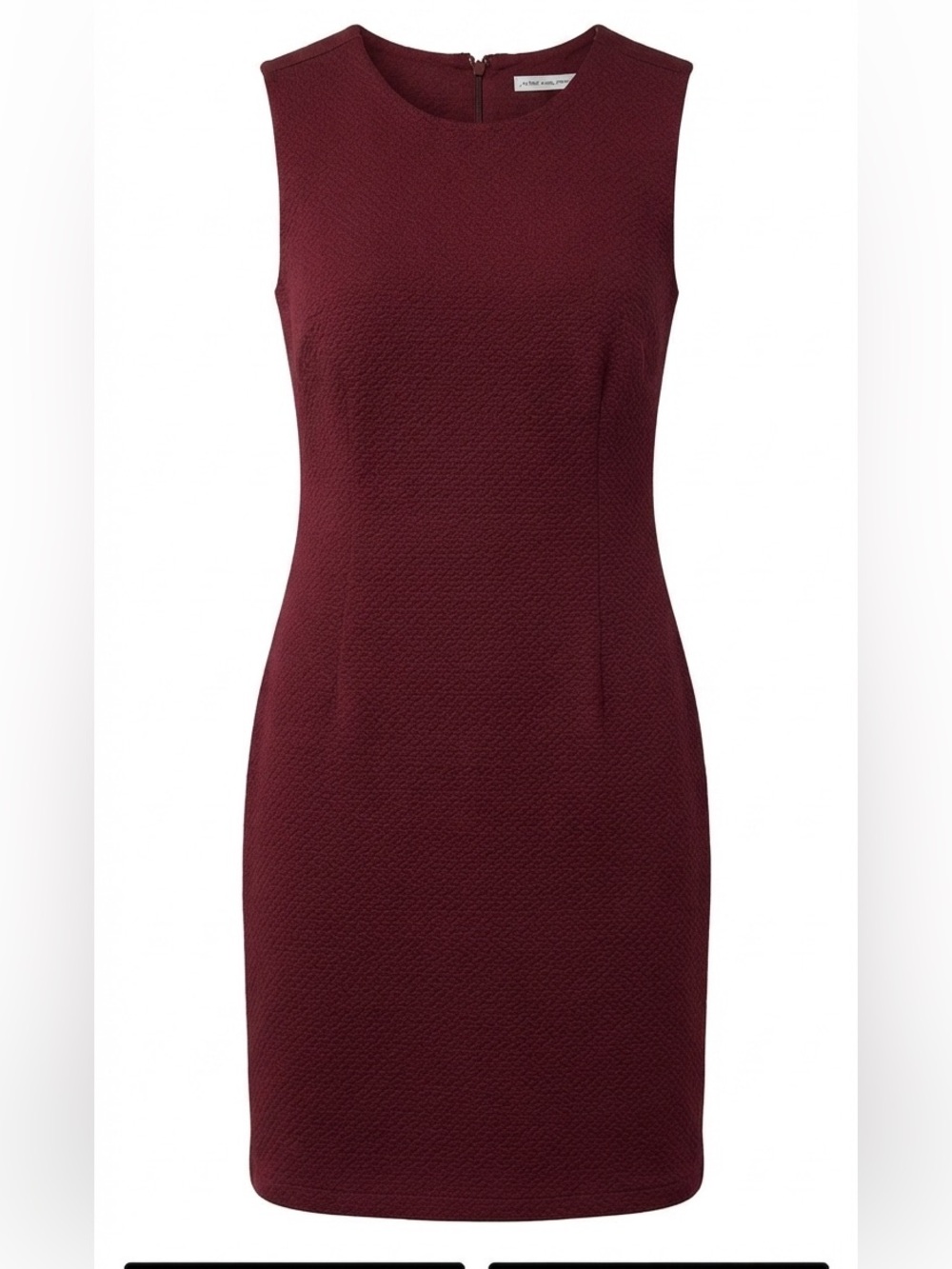 Alfred Sung Dark Cherry Merlot Textured Midi Sheath Dress Size 8 Classic